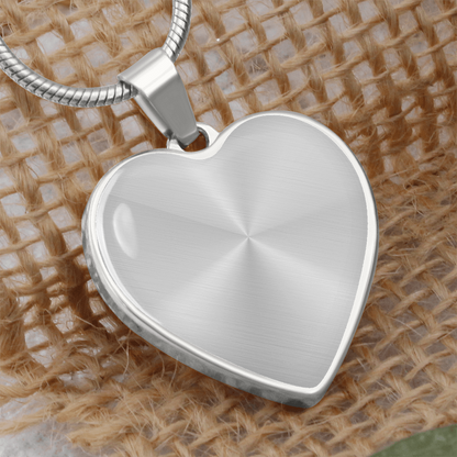 Luxury Graphic Heart Necklace, personalize front and back