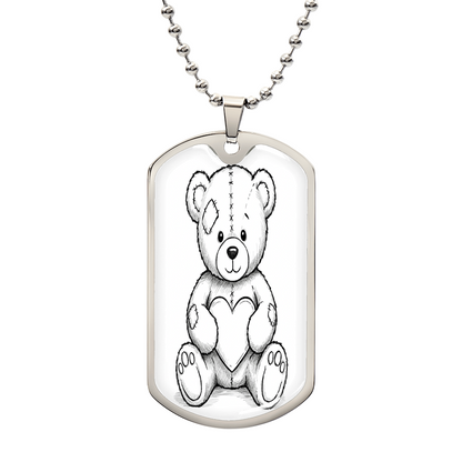 Luxury Graphic Dog Tag Necklace, personalize front and back