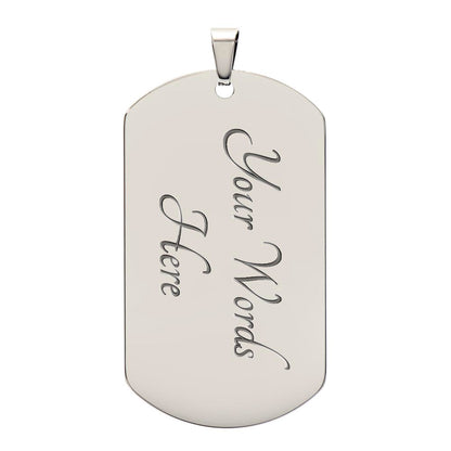 Luxury Graphic Dog Tag Necklace, personalize front and back