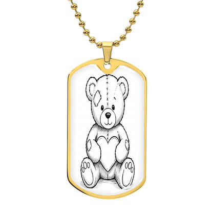 Luxury Graphic Dog Tag Necklace, personalize front and back