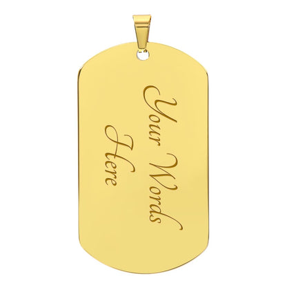 Luxury Graphic Dog Tag Necklace, personalize front and back