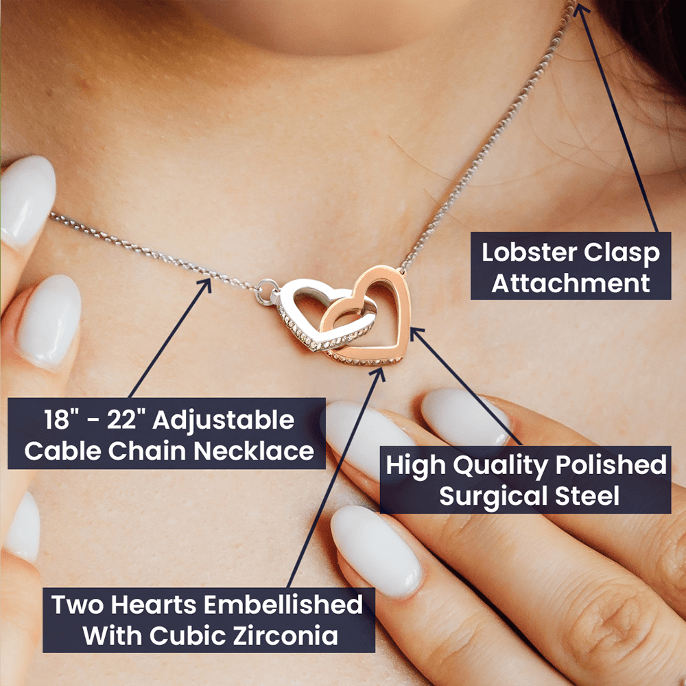 Interlocking Hearts Necklace (Yellow & White Gold Variants)