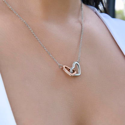 Interlocking Hearts Necklace (Yellow & White Gold Variants)