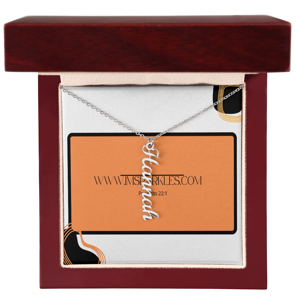 Vertical Name Necklace W/MC