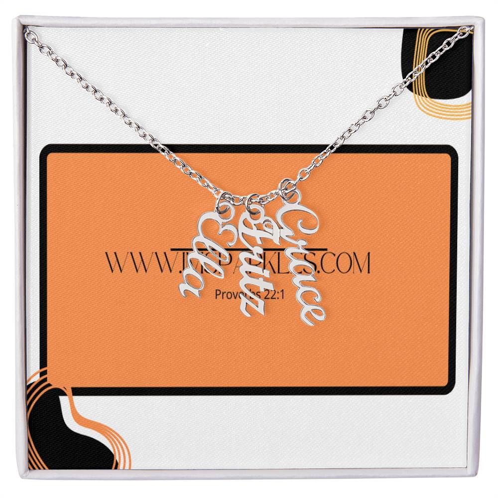 Multi Vertical Name Necklace (w/MC)