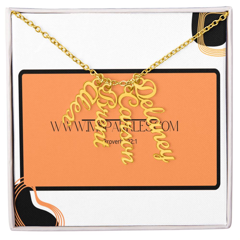 Multi Vertical Name Necklace (w/MC)