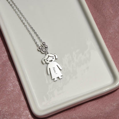 Engraved Kid Charm Necklace, enter your names