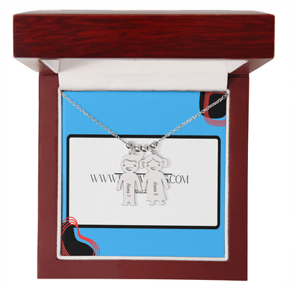 Engraved Kid Charm Necklace, enter your names