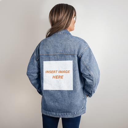 Oversized Women's DTG Denim Jacket, upload your image on back