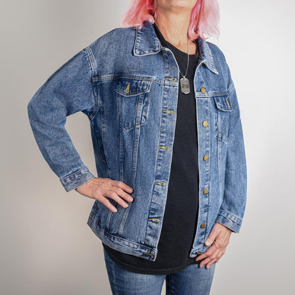 Oversized Women's DTG Denim Jacket, upload your image on back