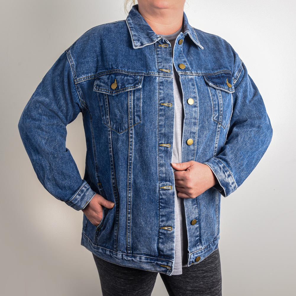 Oversized Women's DTG Denim Jacket, upload your image on back