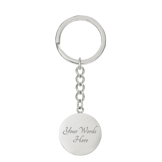 Graphic Circle Keychain, insert your message