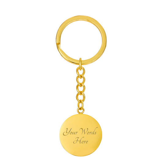 Graphic Circle Keychain, insert your message