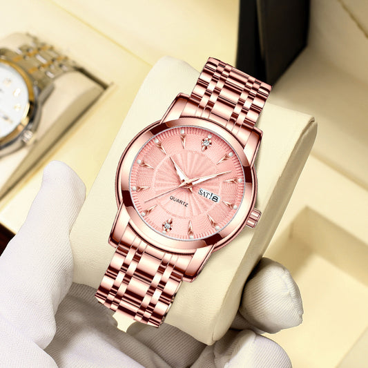 Ladies' Gold Stainless Steel Watch Features: