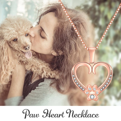 Paw Heart pendant  necklaces